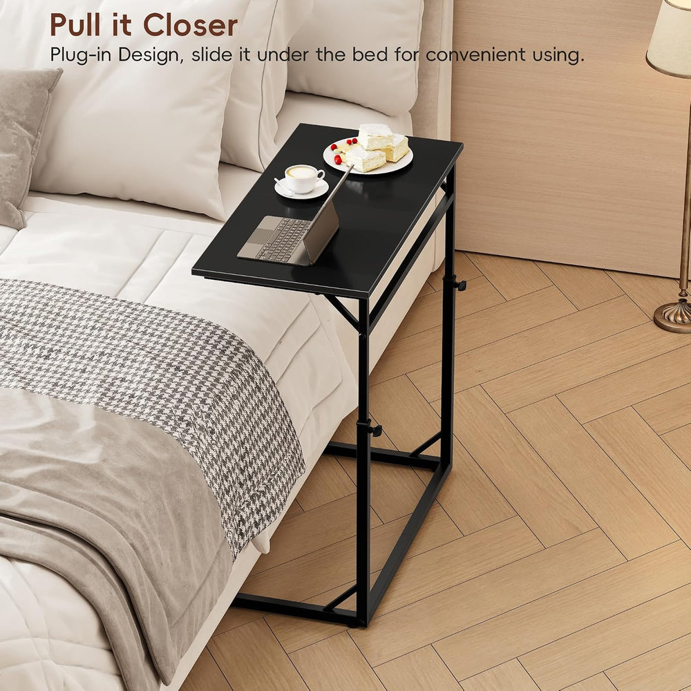 Vagusicc C Shaped End Table, 33"Tall Side Table for Couch, C-Table Sofa ...
