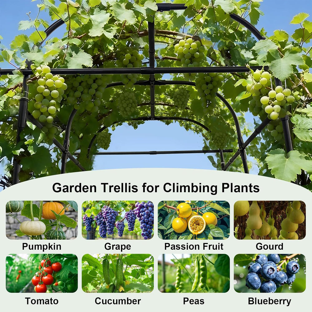 GOJAWAY 7*5.4* 5FT Arch Metal Garden Trellis,Outdoor Climbing Support Frame