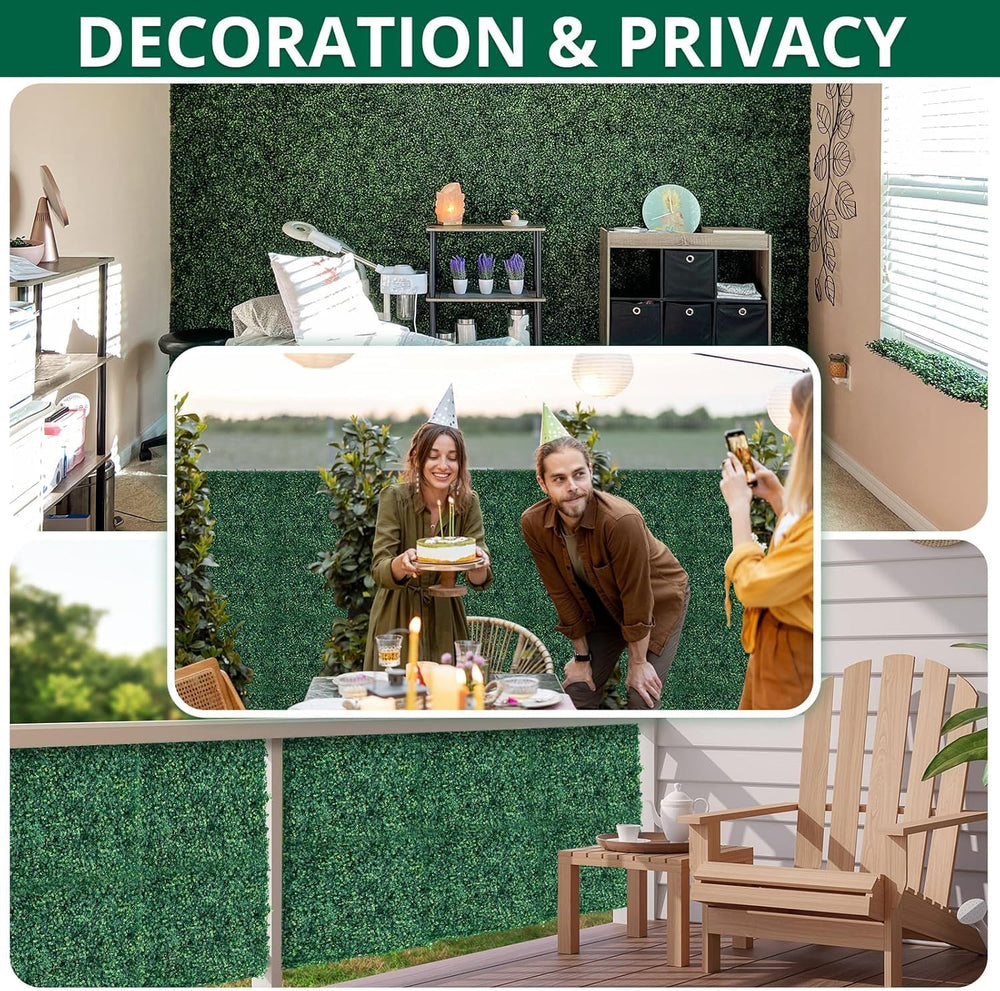 12 Pack 24"x16" Artificial Grass Wall Panels 2'' Height Box...
