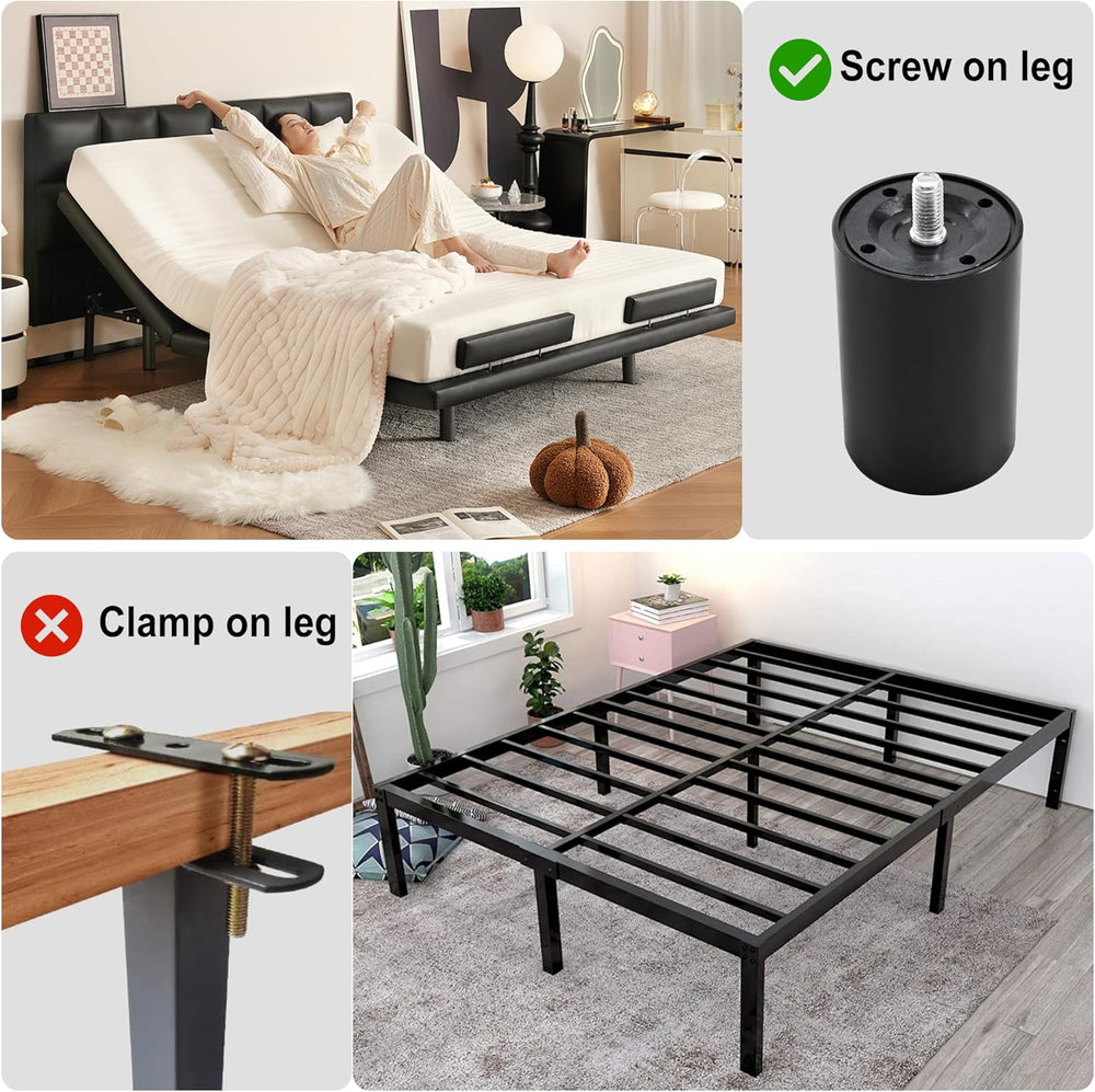 12 Inch Bed Legs Replacement for Adjustable Bed Base Frame Set of 6