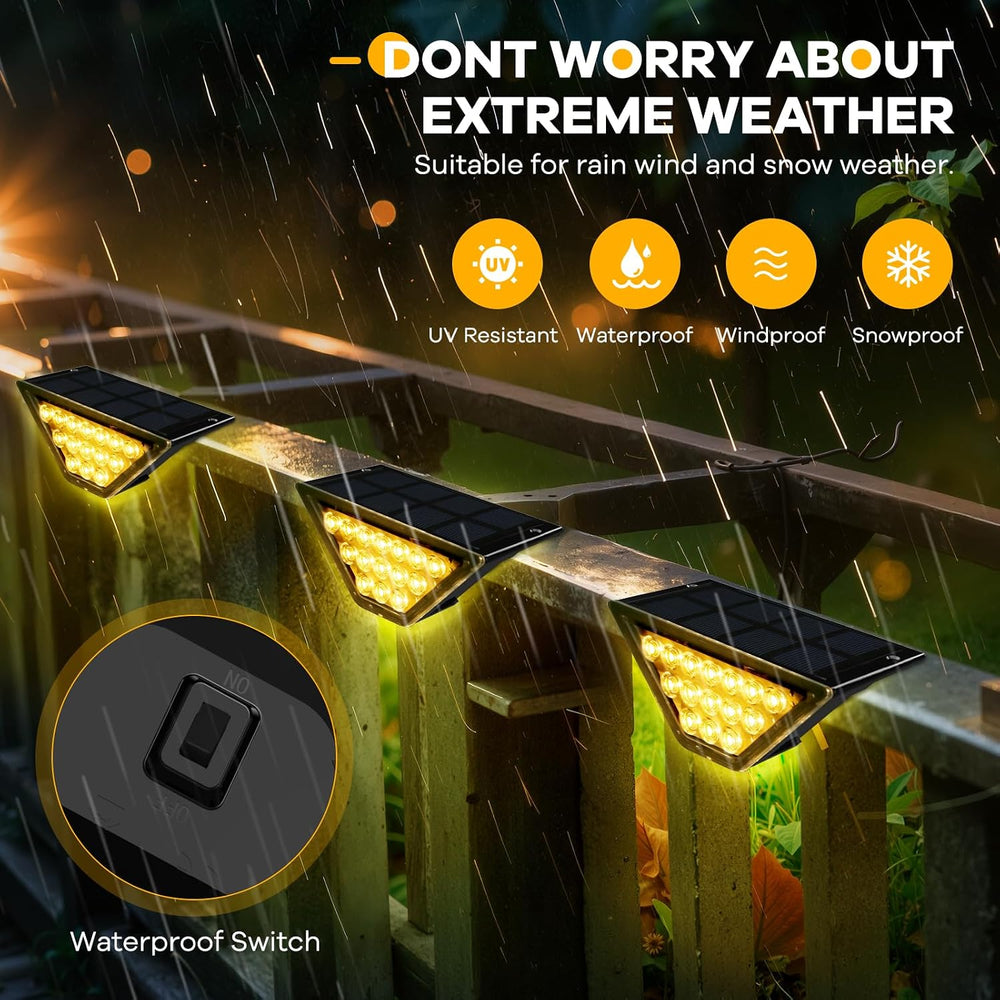 BKBB PPBB Solar Step Lights for Outside, Solar Stair Lights Outdoor Waterproo...