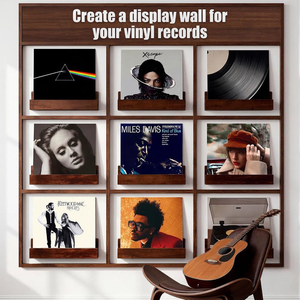 Vinyl Record Holder Wall Mount, Large Record Shelf for Storage & Display