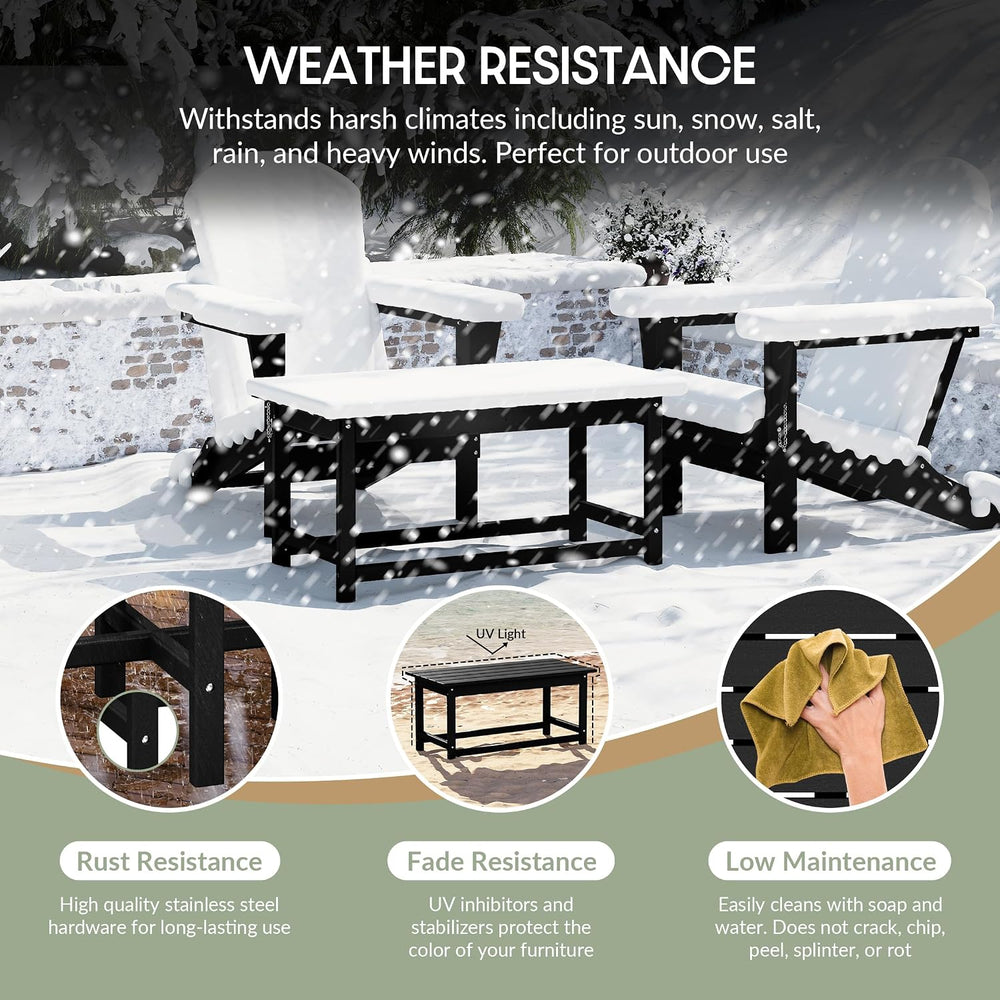 WestinTrends Malibu Outdoor Poly Coffee Table, 35.25" x 17.5", Dark...