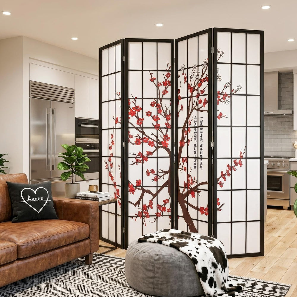 Dopinmin Room Divider,4 Panel Folding Privacy Divider for Room Separation