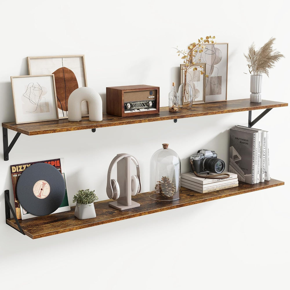 55" Long Wall Mounted Floating Shelves,8 inch Deep Floating Shelf with M...