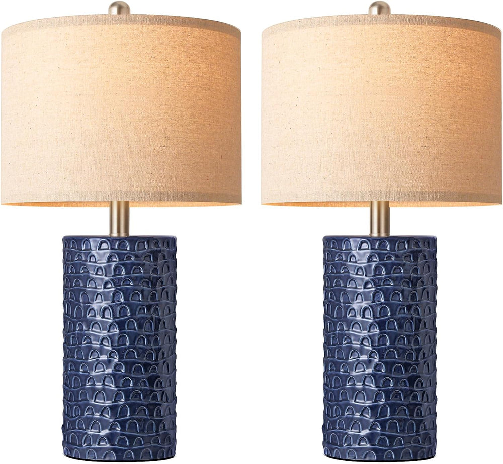 PARTPHONER 23" Modern Ceramic Table Lamp Set of 2, Table Lamps for Livin...