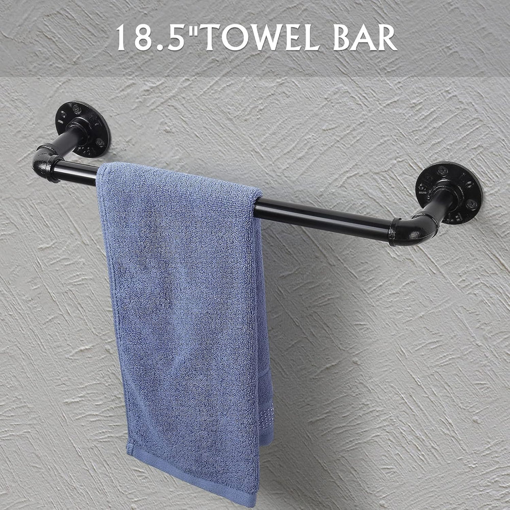 Bathroom Hardware Fixture Set Industrial Towel Bar Sets with Paper Towel Rack...