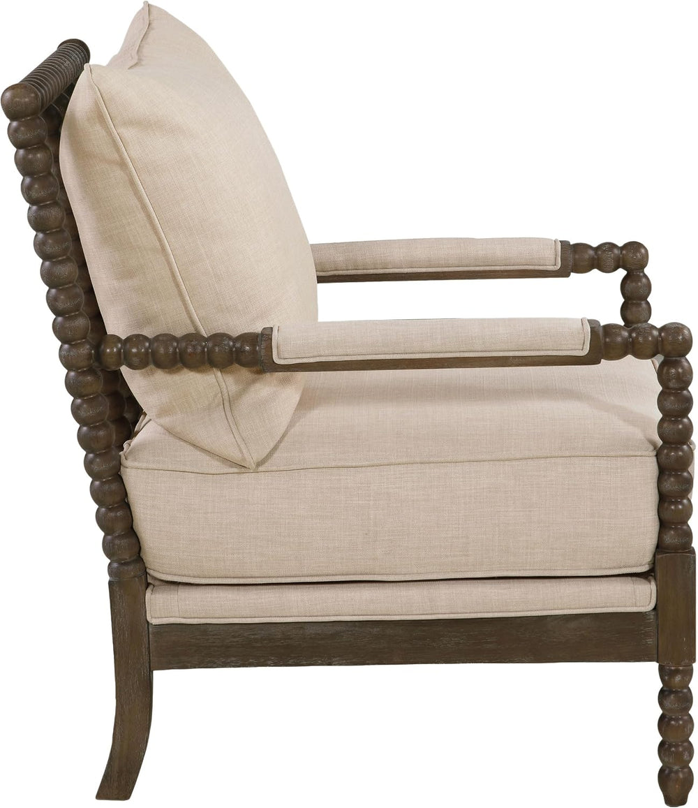 Coaster Blanchett Accent Chair, Beige and Distressed Brown 905362