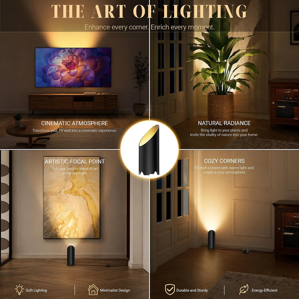 2 Pack Uplights Indoor,7W Ambient Lighting with 3000K GU10 Bulbs,Mood & A...