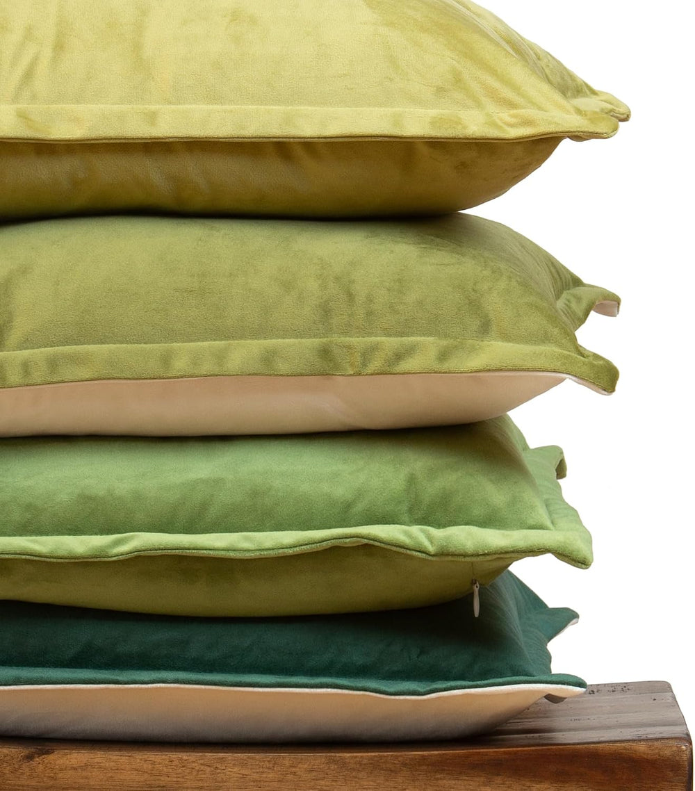 Green Yellow Gold Decorative Throw Pillow Covers, Set of 4, 18x18 Inch Solid ...