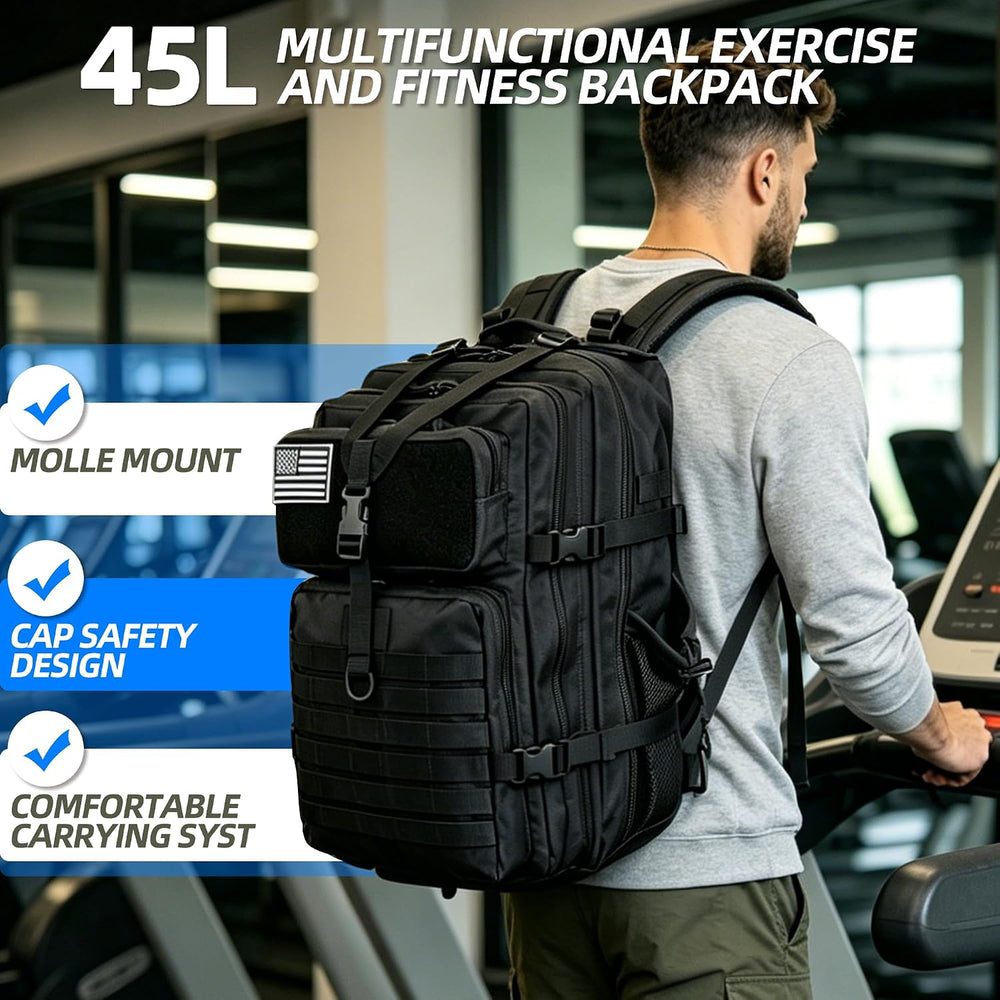 LUPU 45L Military Tactical Backpack for Men Women, MOLLE Army 3 Day Assault P...
