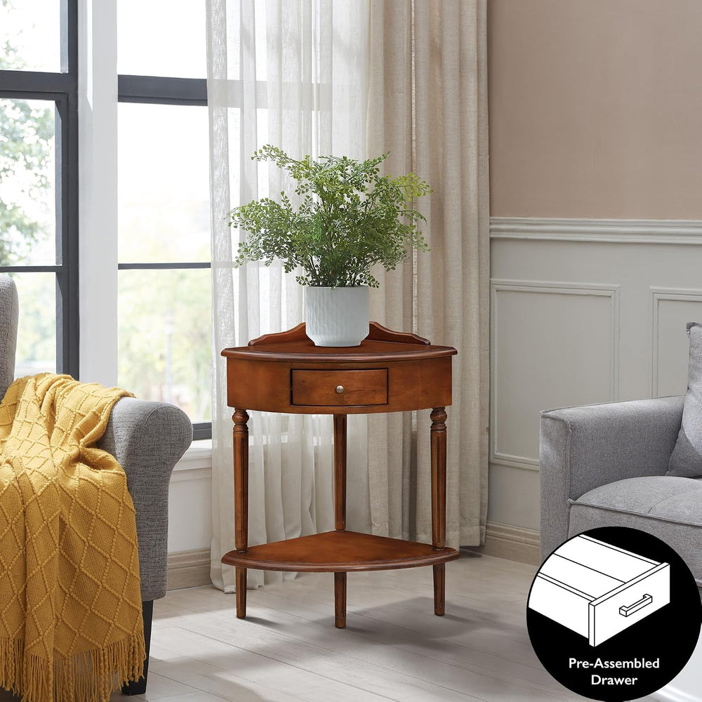 Leick Home Coastal Wedge End Table, Pecan