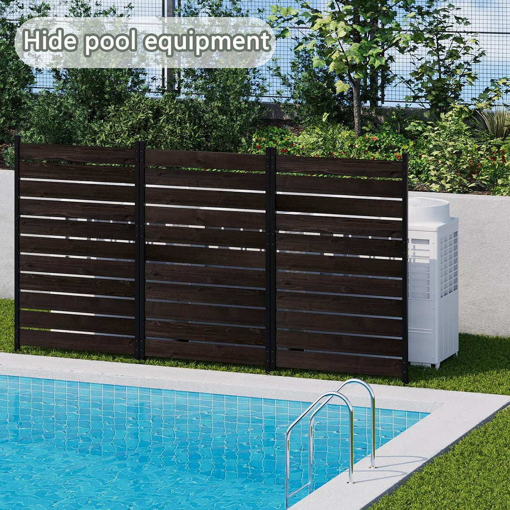 Privacy Screen Fence, No-Dig Wooden Patio Fence 5ftH×3.2ftW