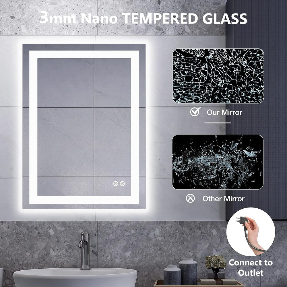 DUMOS 24.1"x32.1" LED Bathroom Mirror, Bathroom Vanity Mirror