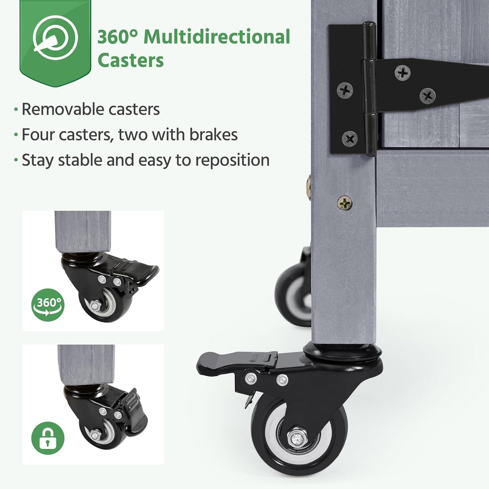 Topeakmart Potting Bench for Outside with Storage Cabinet & Metal Top,Gray