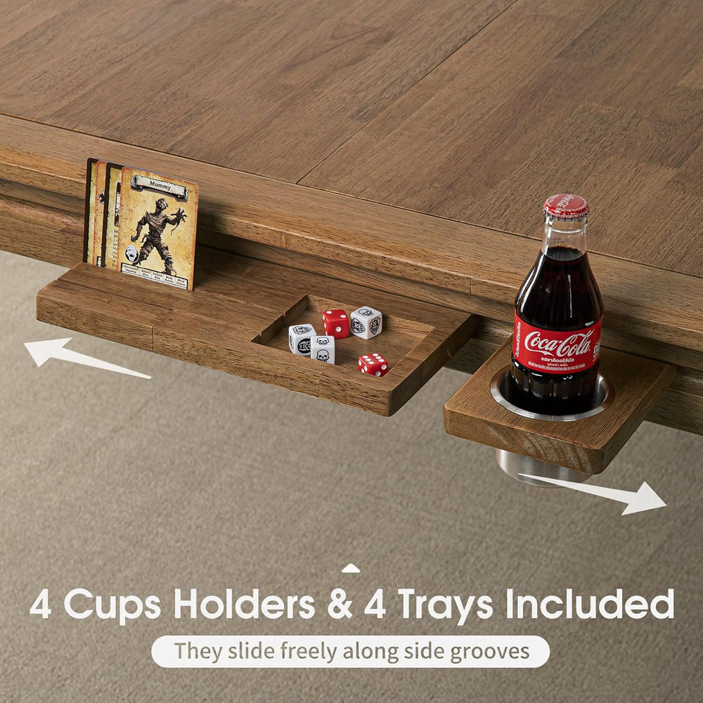 Board Game Table with Removable Table Top, Seats 4 to 6 Players with 57in x 3...