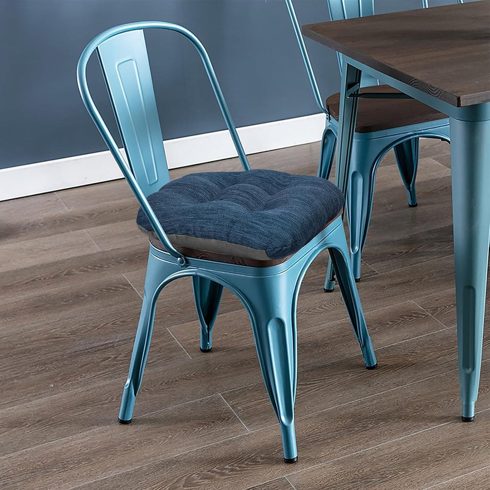 baibu 14×14 Metal Dining Chair Pads with Ties Set of 2, Super Soft Kitchen Ch...