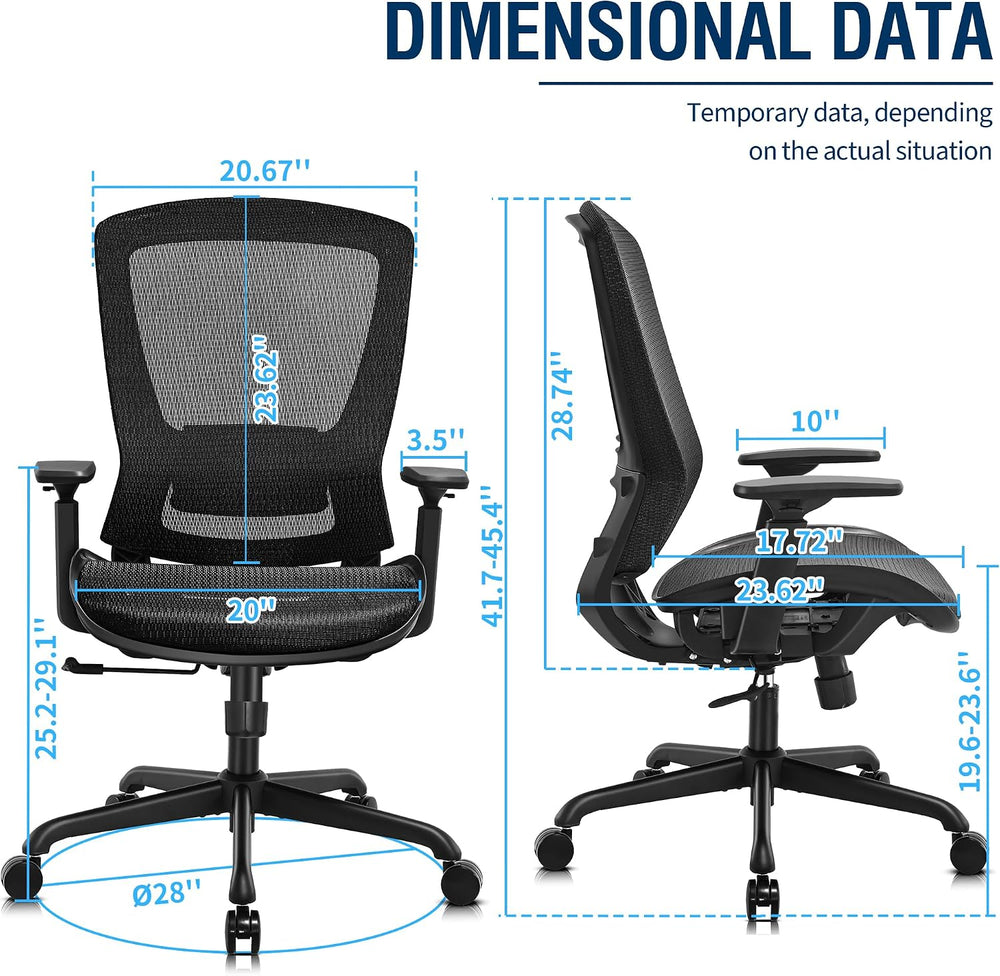 ELABEST Ergonomic Mesh Office Chair,Comfy Computer Desk Chair - BIFMA 5.1 Cer...