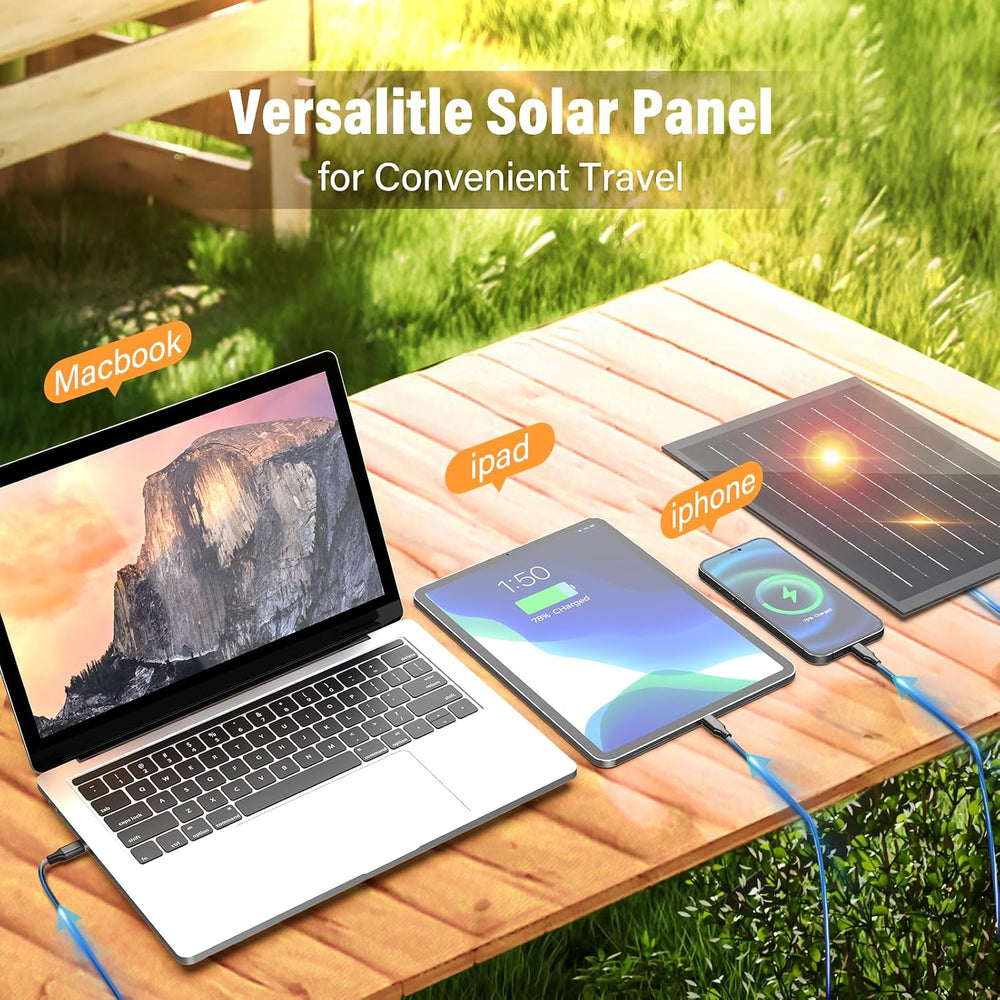 JINLICTE Solar Fan with LED Lantern, Camping Fan with 7W Solar Panel, Recharg...