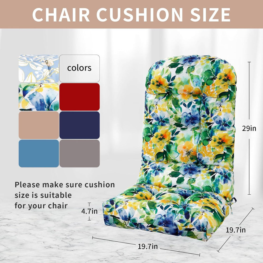 Adirondack Chair Cushions Set of 2, High Back Patio Chair Cushions 48 x 19.7 ...