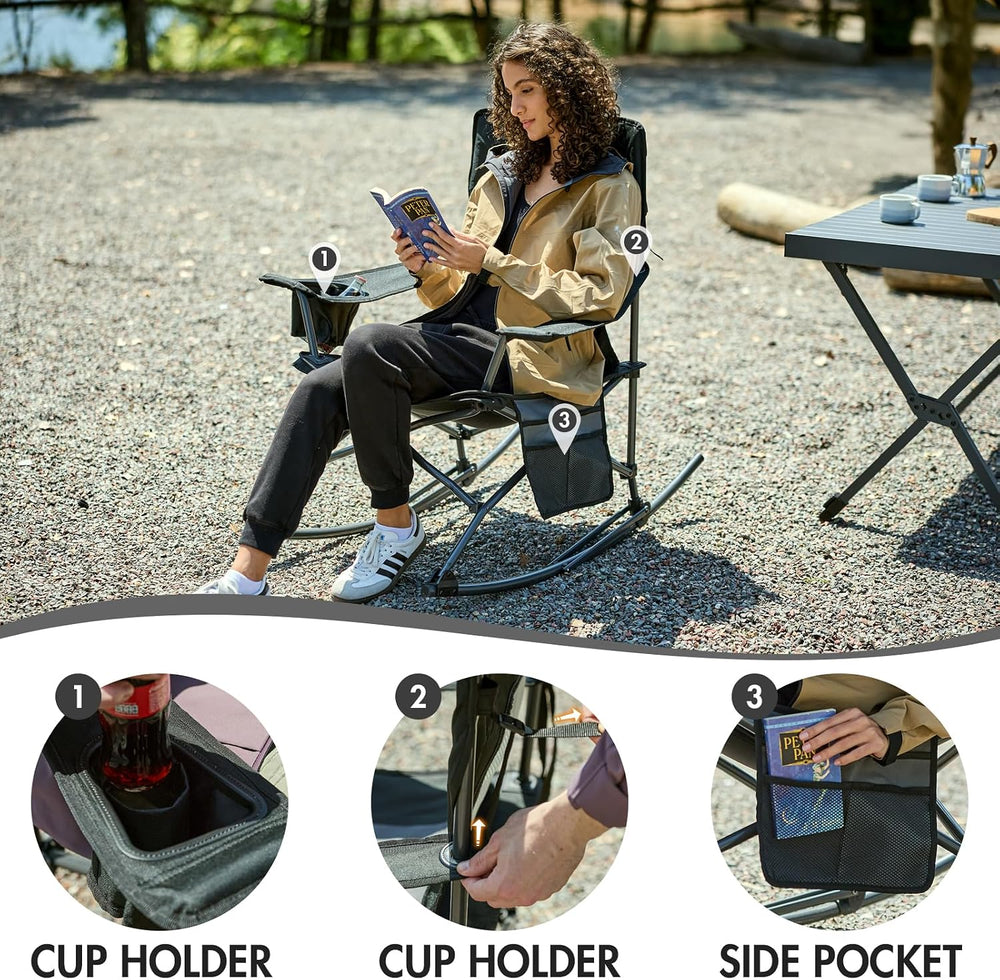 Portal Outdoor Rocking Camping Chair Folding Portable Rocker