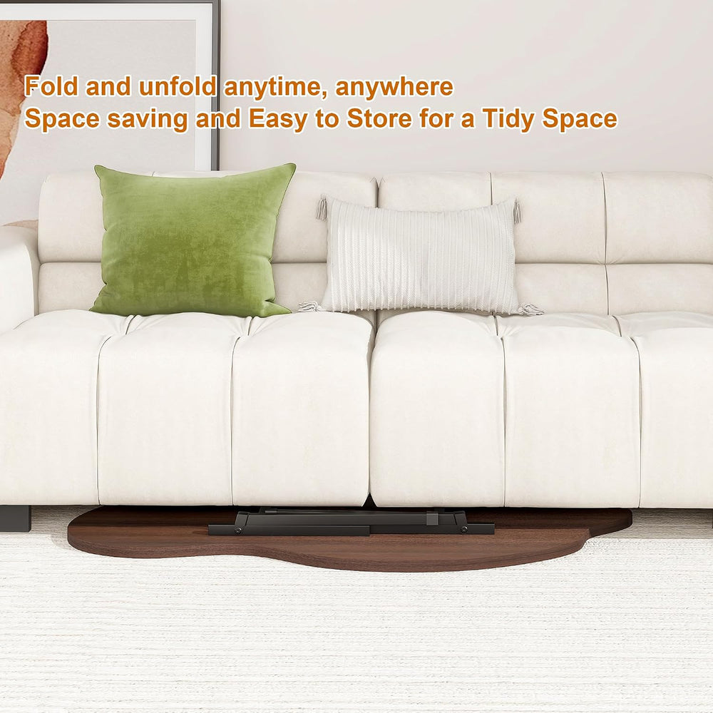 Foldable Coffee Table Cloud Shape Portable for Small Spaces,Walnut