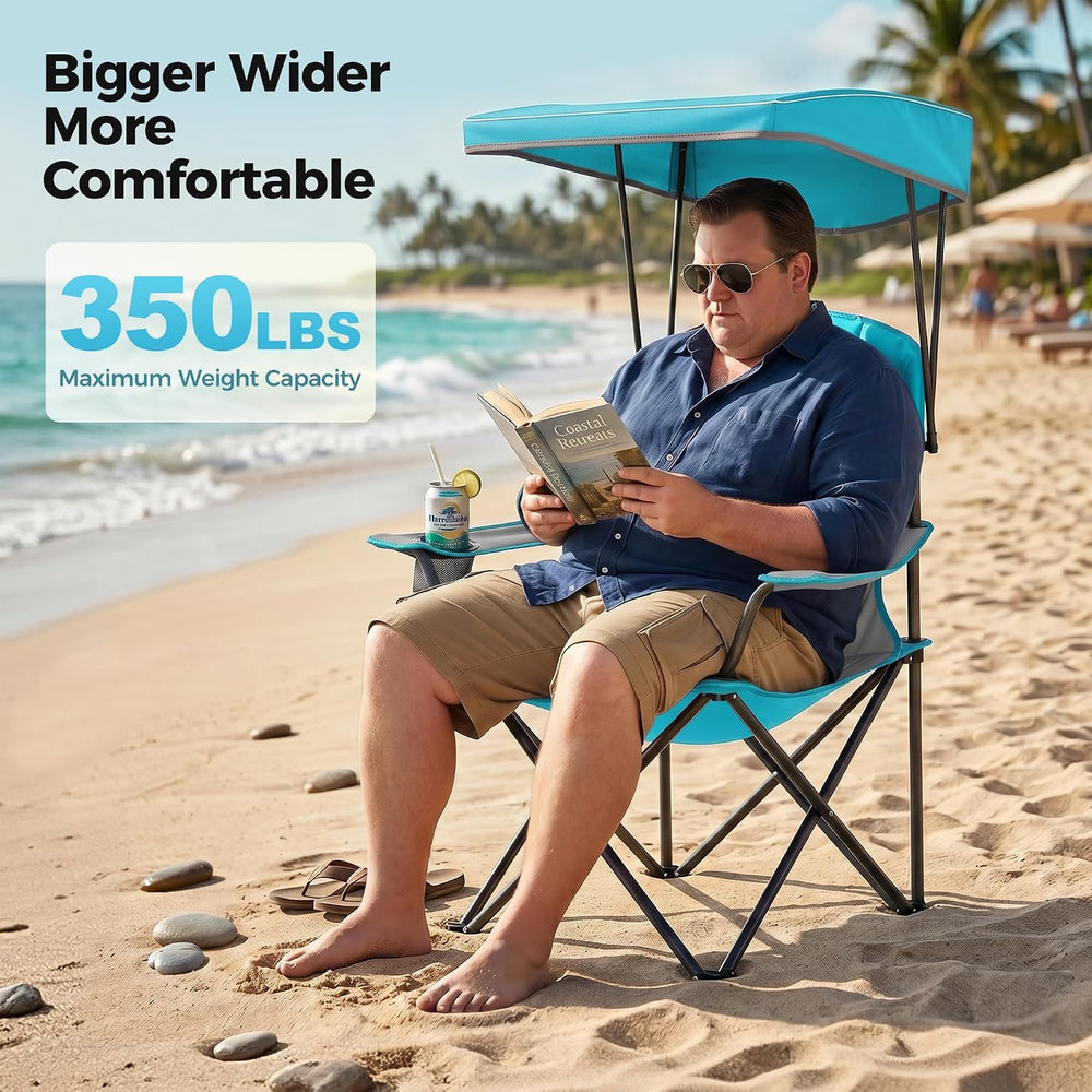 ALPHA CAMP Heavy Duty Canopy Camping Chairs with Adjustable Sunshade