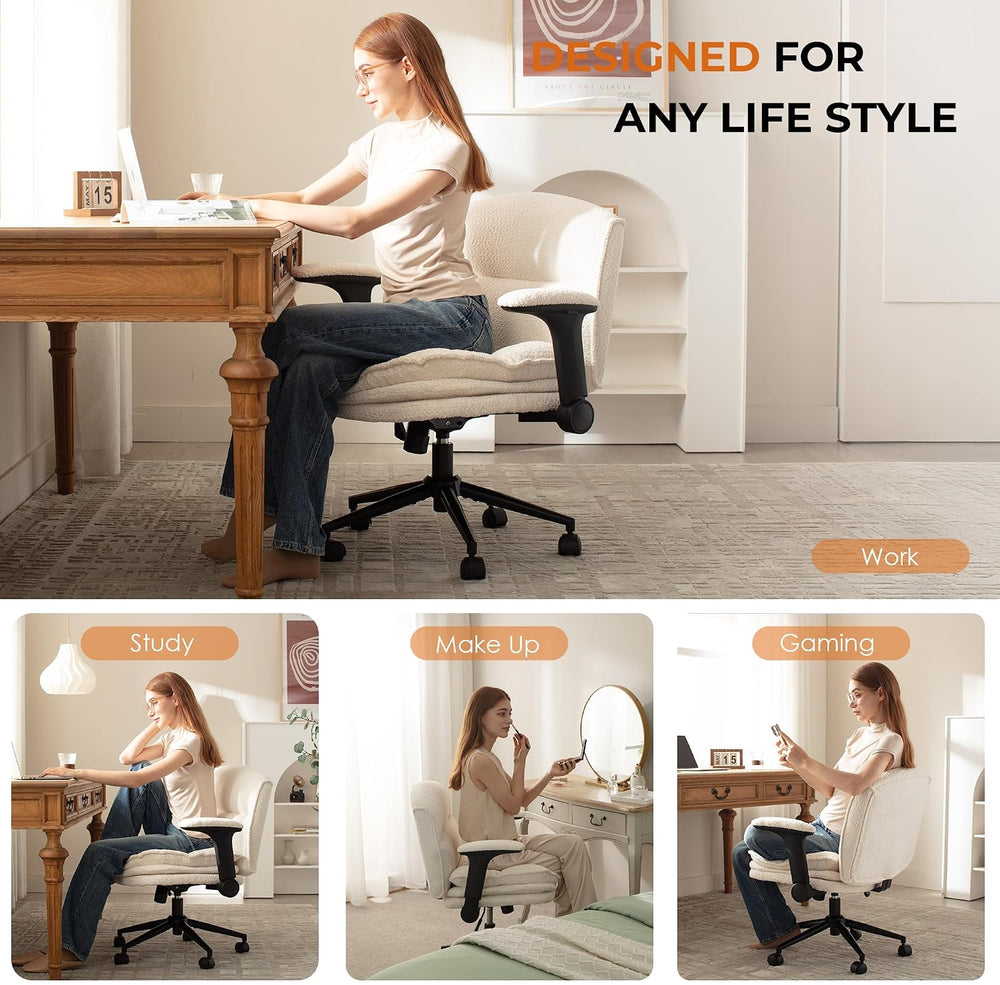 Dowinx Criss Cross Chair with Adjustable Flip-up Arms and Wheels, Comfort Erg...