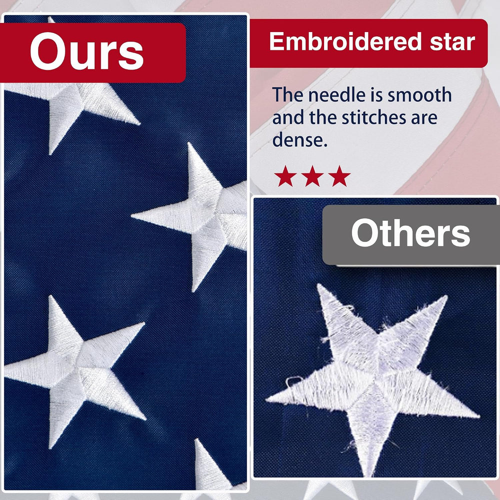 American Flags for Outside 6x10, US Flag Outdoor Heavy Duty, Embroidered Star...
