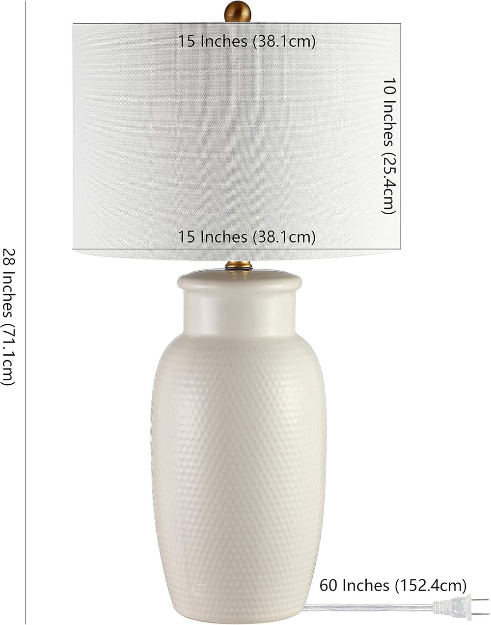 SAFAVIEH Norsi Table Lamp, 27.5" Modern Ivory TBL4245A