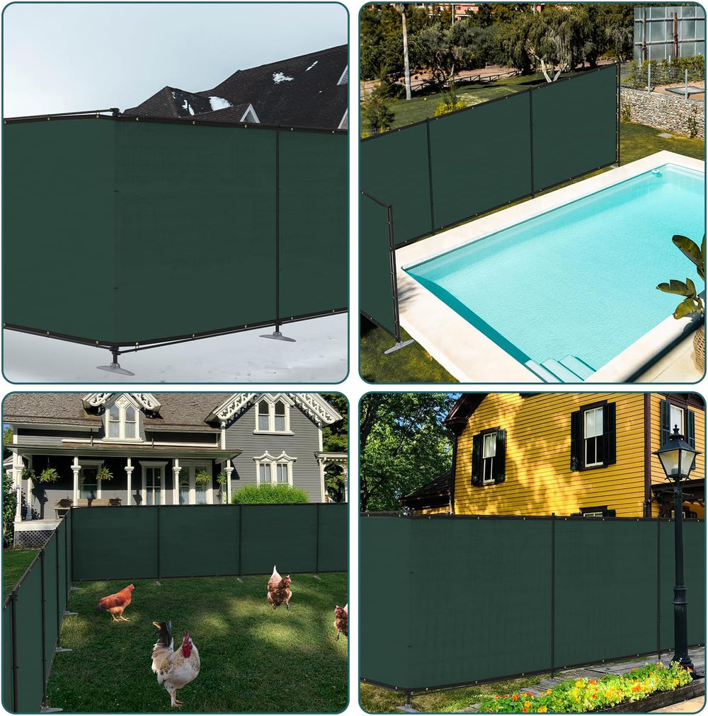ECOOPTS 5'Hx24'L Privacy Fence Set with Poles and Rails Ground Spikes...