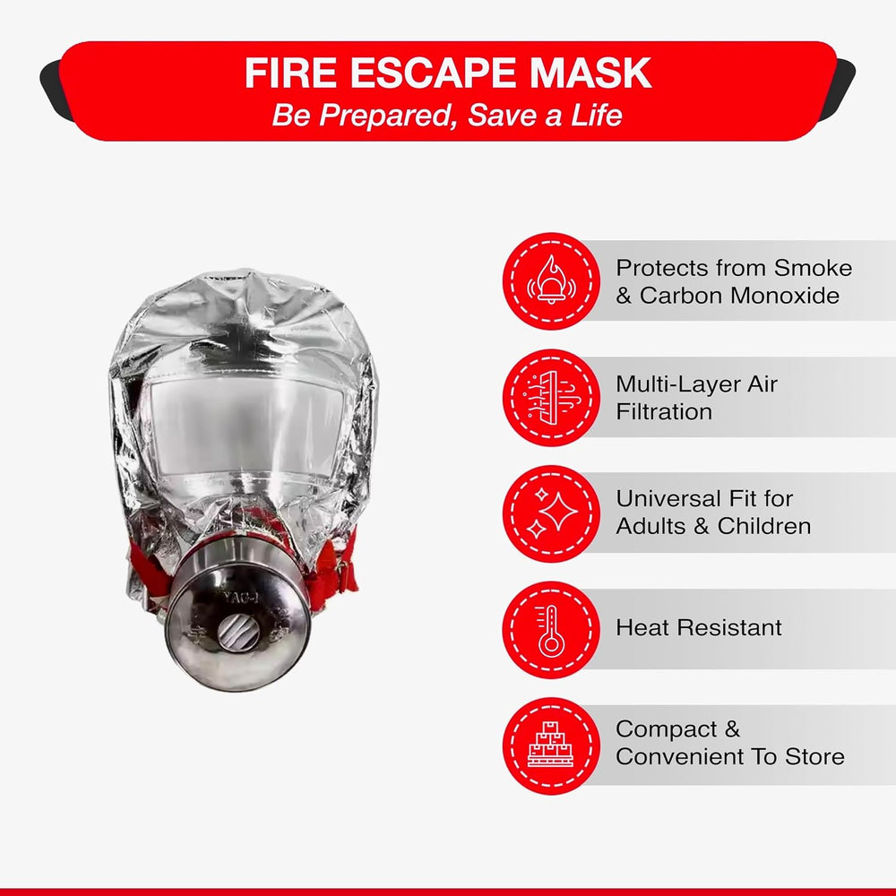 Fire Emergency Escape Mask & Hood | Respirator Protection Against Smoke, ...