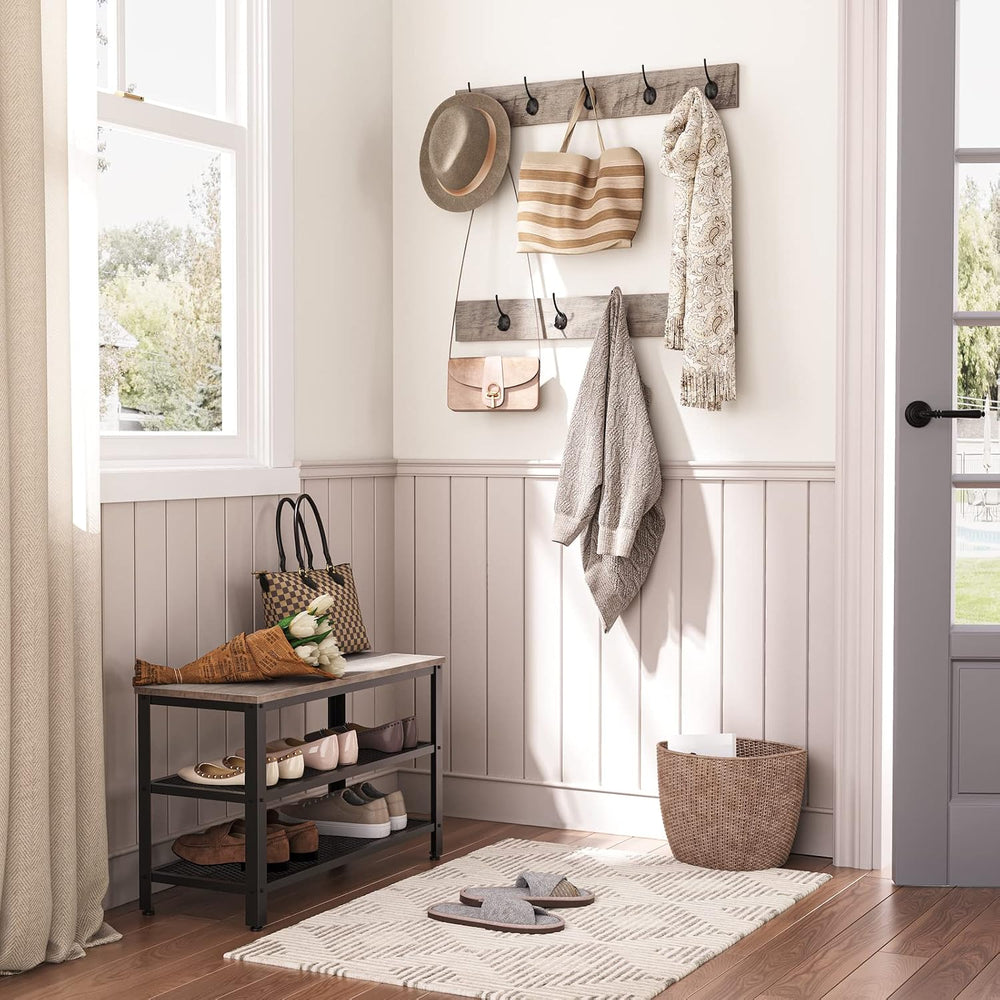 HOOBRO Hall Tree Entryway Storage Bench, Coat Rack Shoe Bench, Shoe Rack Orga...