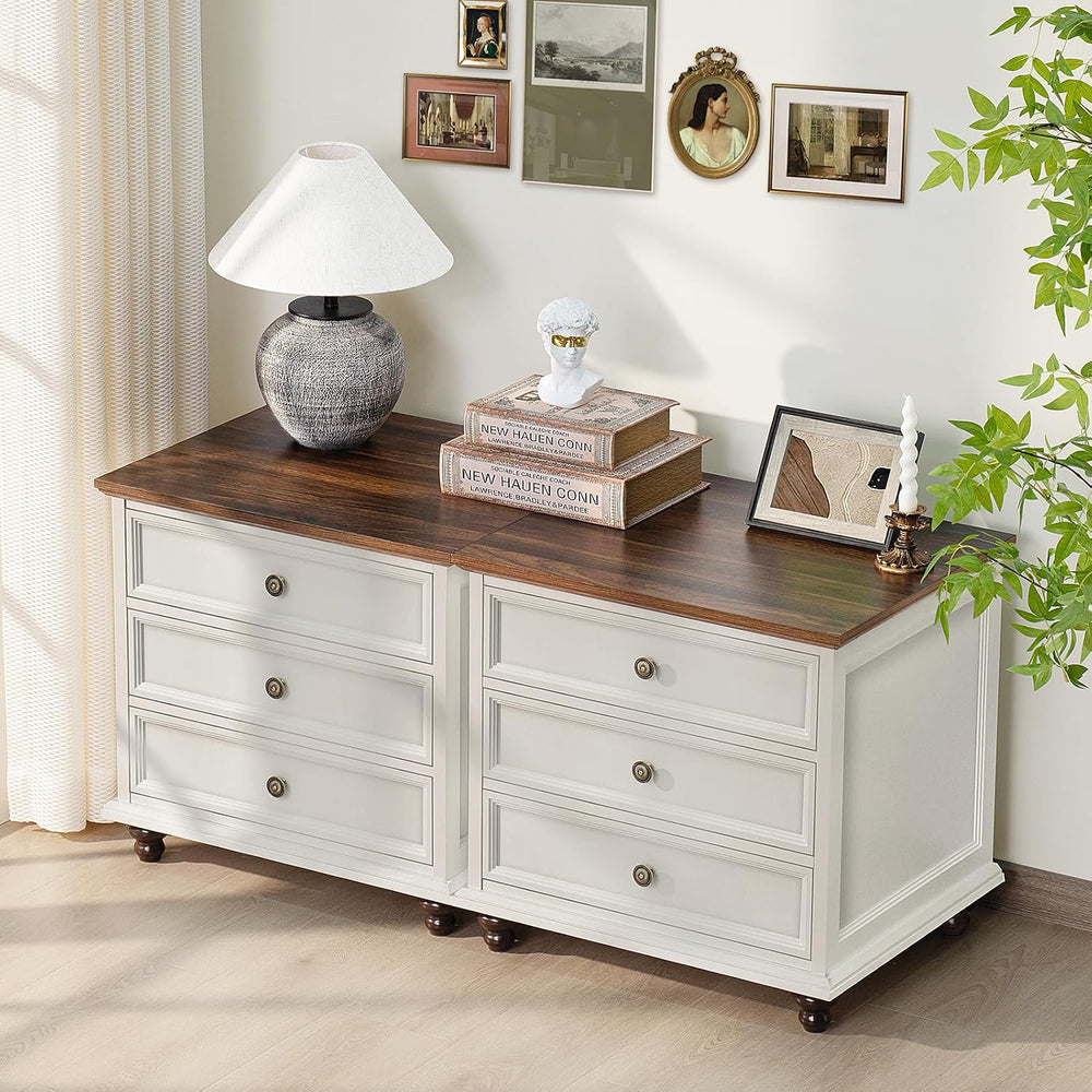Joaxswe 24" Wide Farmhouse Night Stand Set of 2,Large End Table with 3 D...