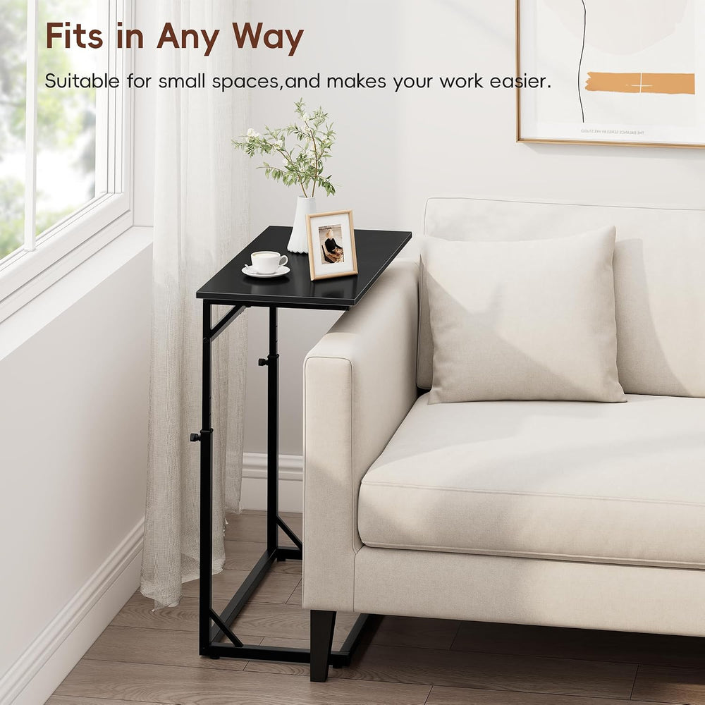 Vagusicc C Shaped End Table, 33"Tall Side Table for Couch, C-Table Sofa ...