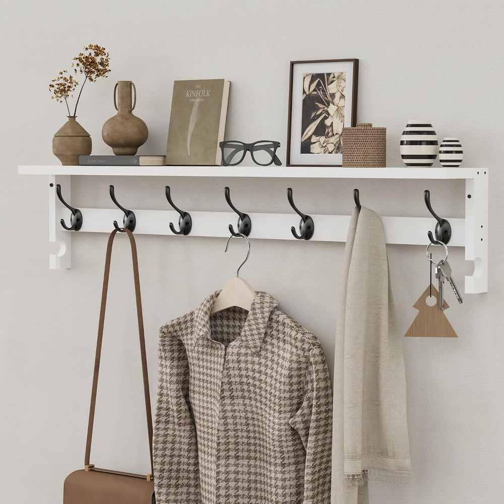 AMBIRD Coat Rack Wall Mount, 35 Inch Large Coat Hooks Wall Mounted with 7 Dua...