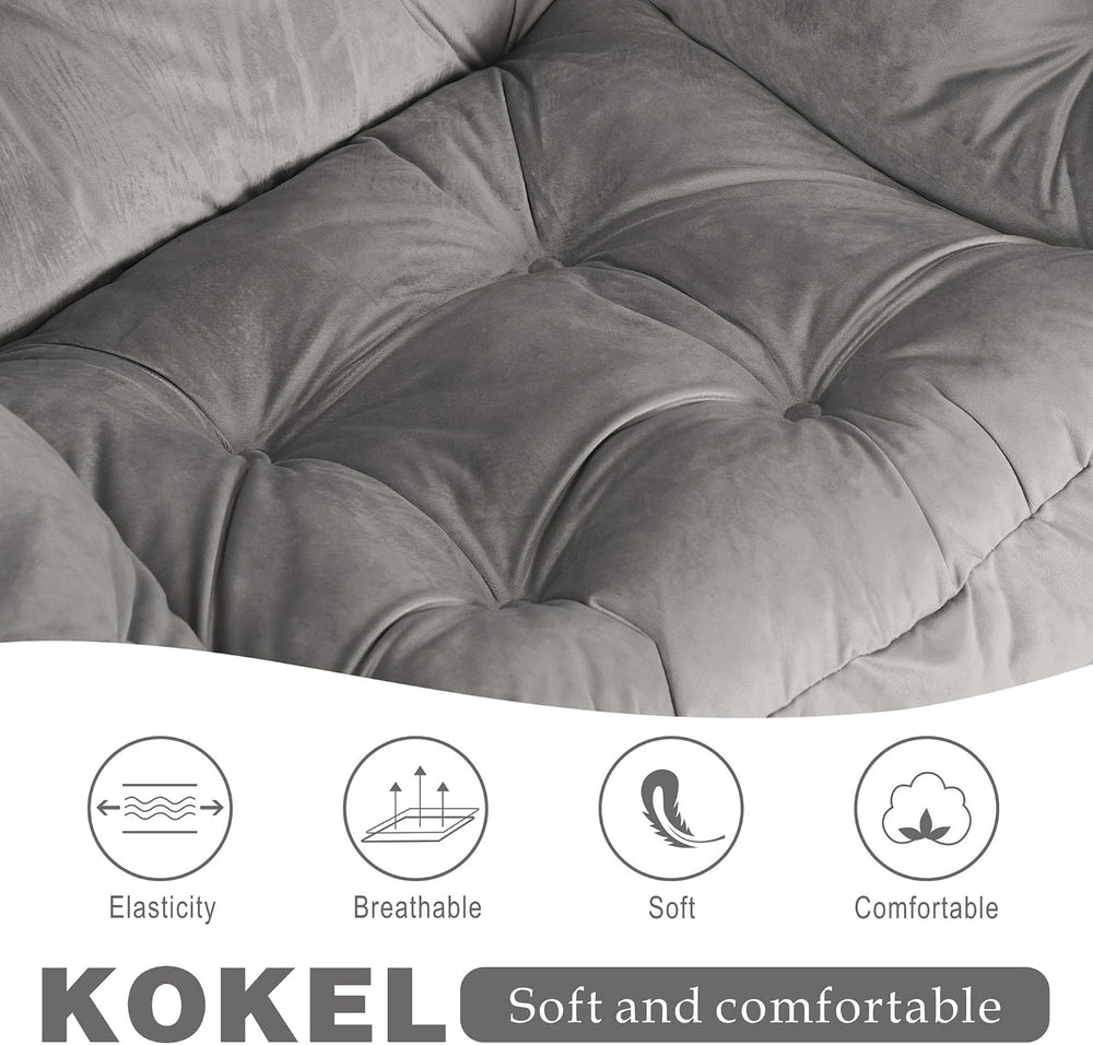 Kokel Lazy Chair with Folding Ottoman,Living Room Chairs, Accent Contemporary...