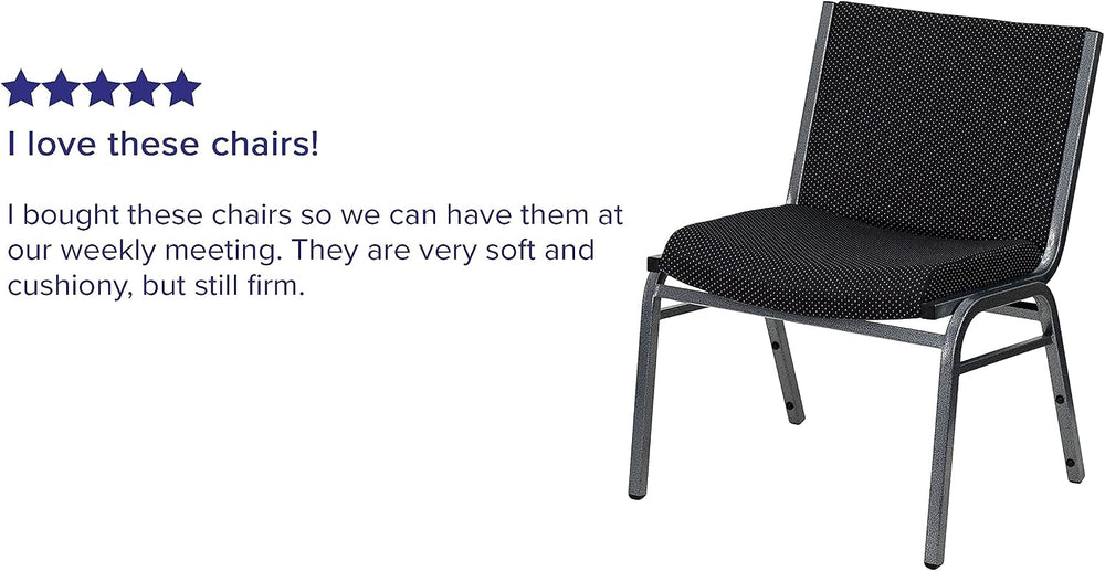 Flash Furniture Hercules Big & Tall Fabric Stack Chair, Black
