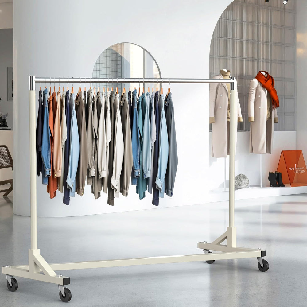 Simple Houseware Industrial Grade Z-Base Garment Rack, 63" W/500Lb, Gray
