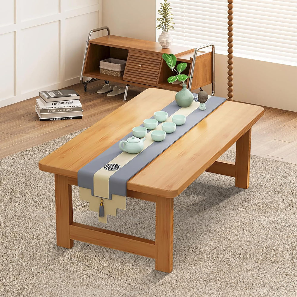 Japanese Floor Sitting Table, Folding Wood Tea Table Chabudai Japanese Coffee...