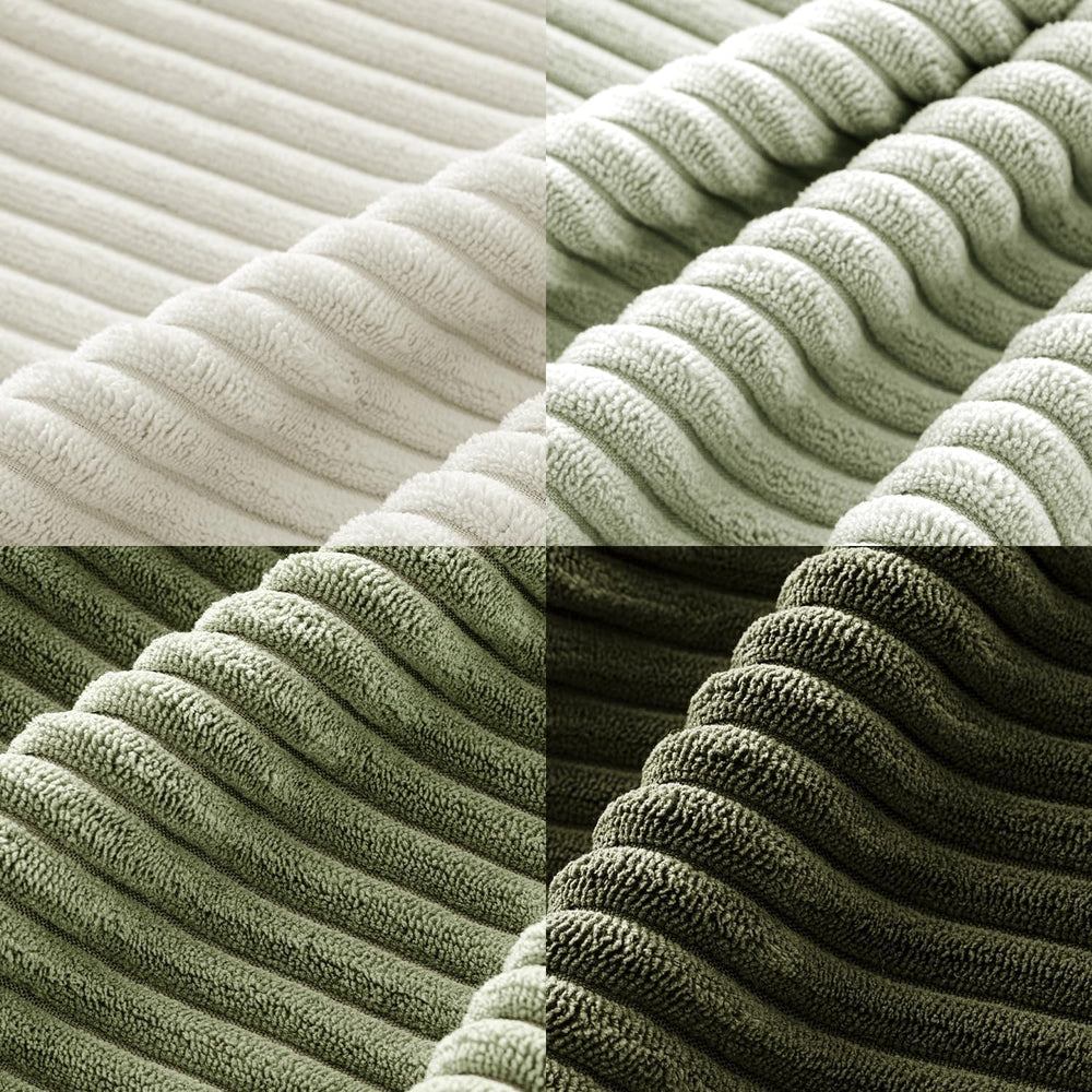 MIULEE Soft Corduroy Decorative Throw Pillow Covers Light Green 20x20