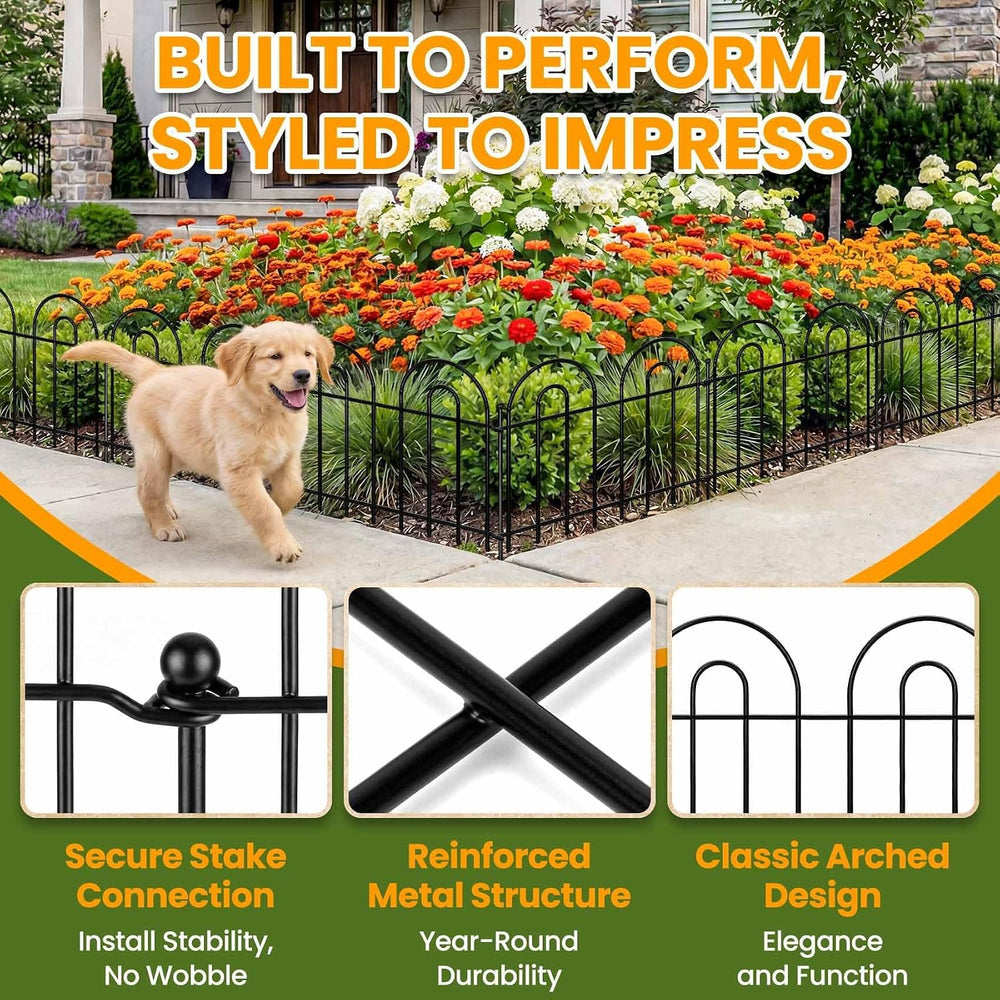 28 Pack 40ft x 13in Decorative Garden Fence Panels - Animal Barrier No Dig Fe...