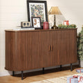 ONBRILL 55" Sideboard Buffet Cabinet, Sliding Door/Adjustable Shelf, Walnut