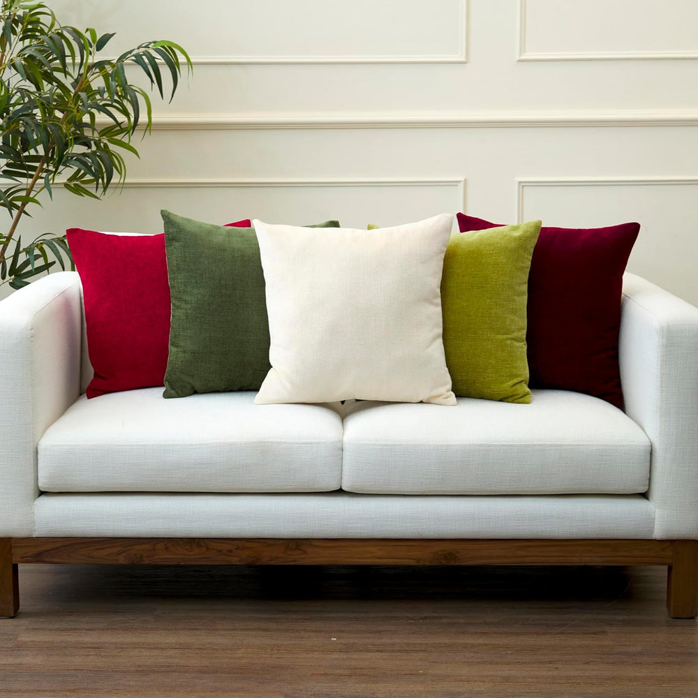 Encasa XO Chenille Throw Pillow Covers, No Inserts 24"x24"