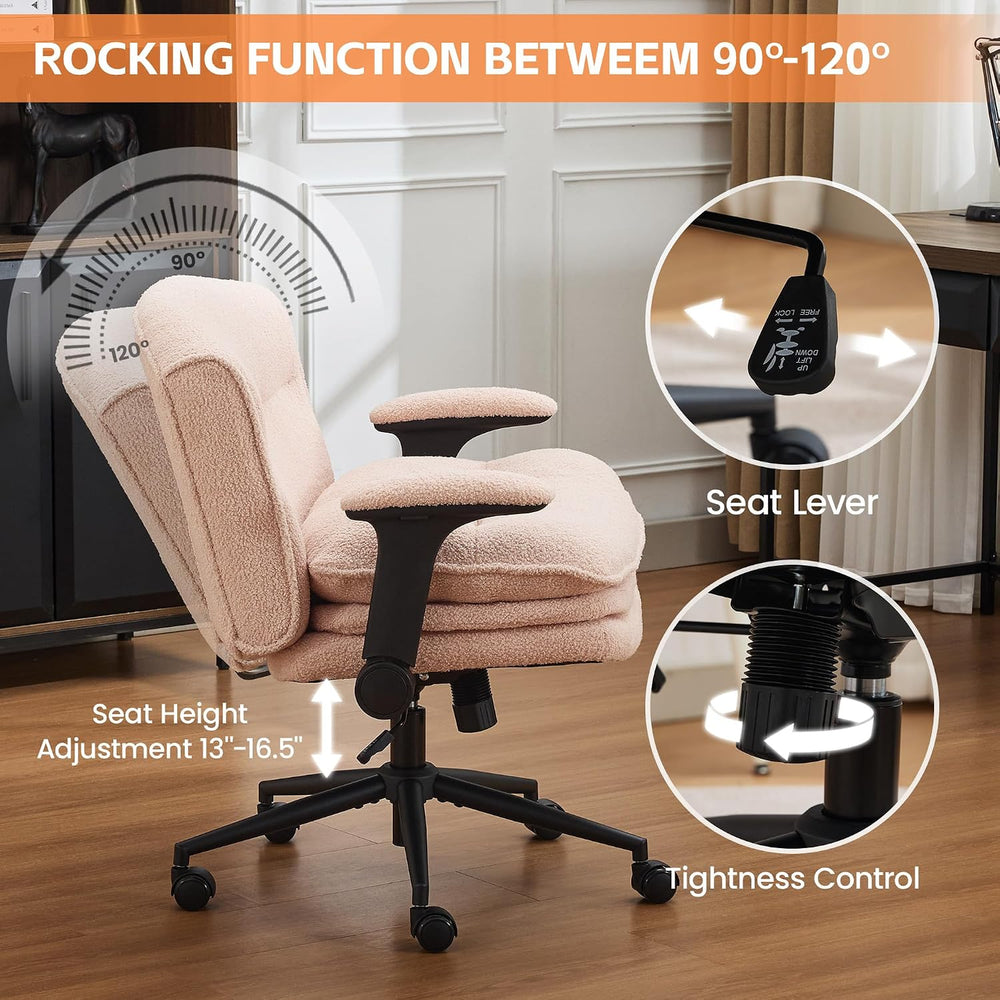 Criss Cross Chair with Flip-up Arms, Wide Criss Legged Chair with 3 Layer Cus...