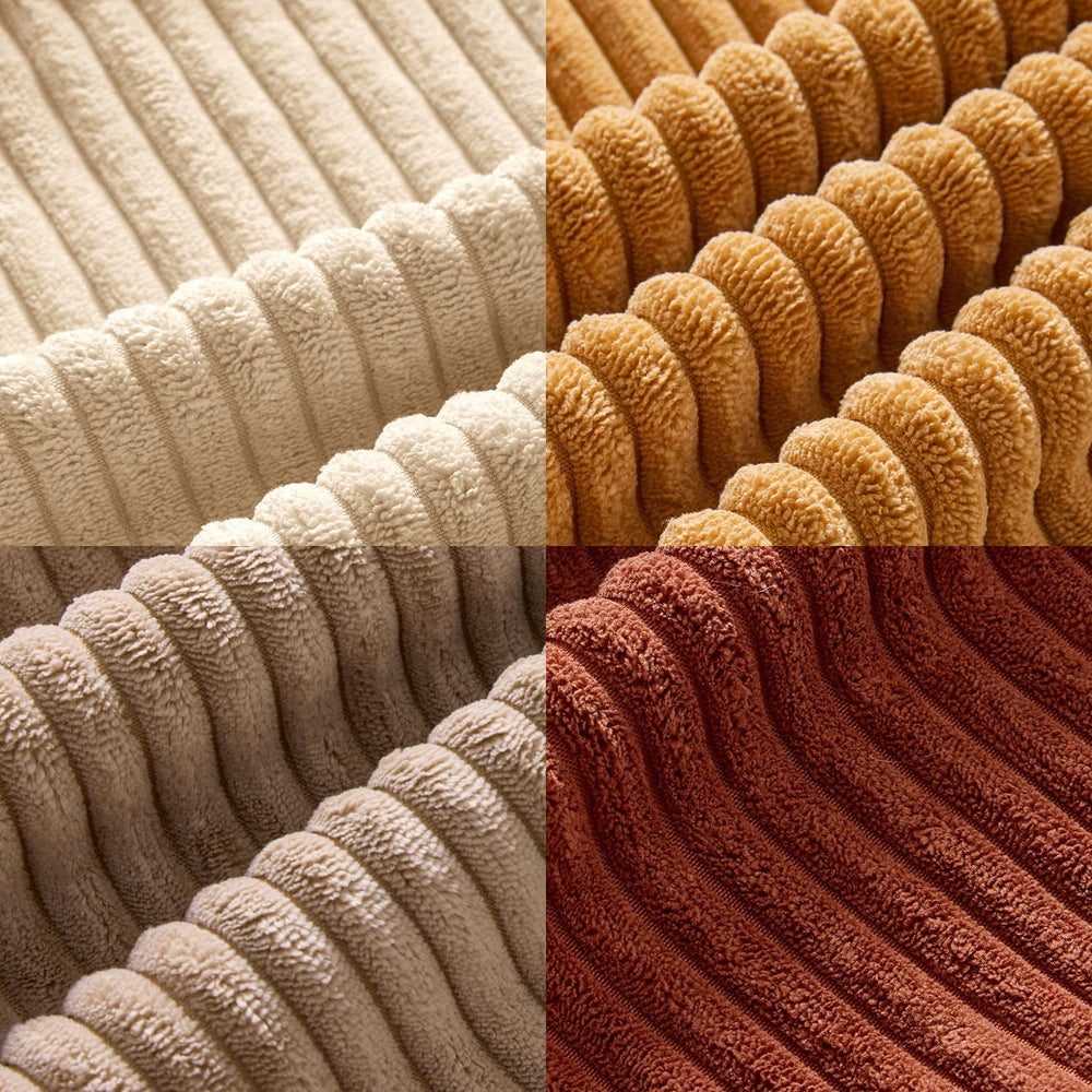 MIULEE Fall Corduroy Decorative Throw Pillow Covers Terracotta 18x18
