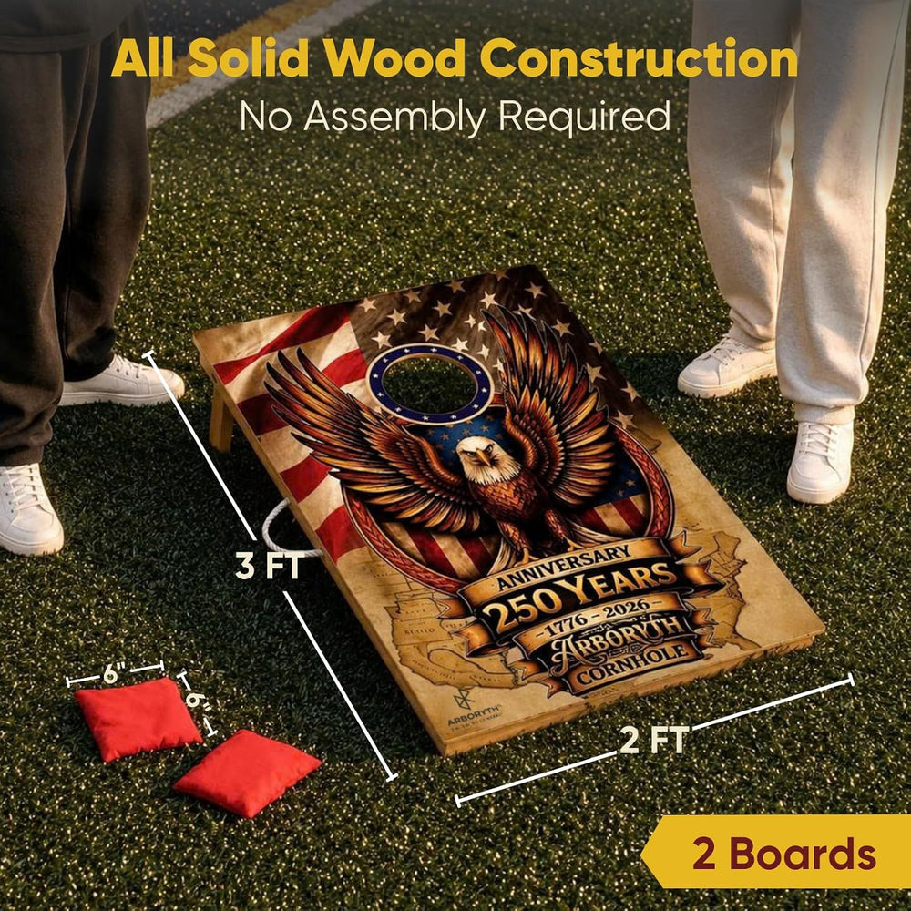 Regulation Cornhole Board Set - Dare to Play at 4x2 ft or 3x2 ft