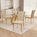 Beige Velvet Dining Chairs Set of 4, Modern Upholstered Kitchen Chairs
