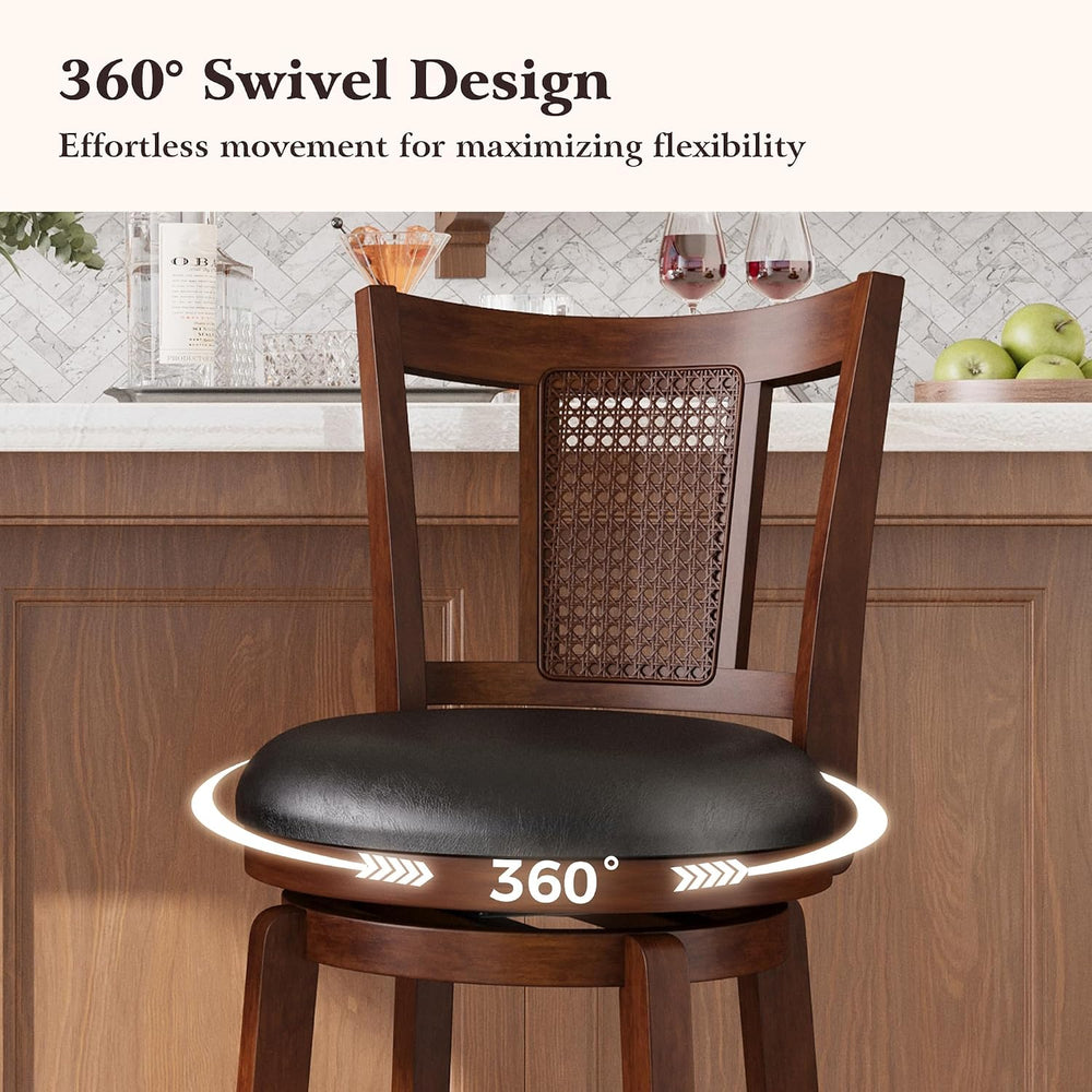 ALPHA HOME Swivel Bar Stools with Backs, 30 Inch Bar Stools Set of 6