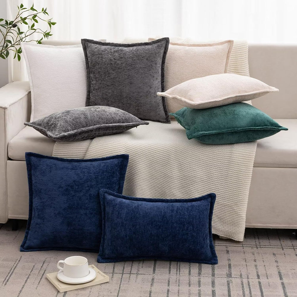 Decorative Throw Pillow Covers 22x22 Chenille Boho Pillowcase